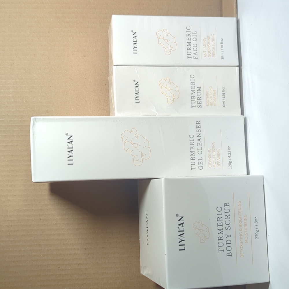 Turmeric Skin Care Set Natural Organic # Cleanser & serum & Face oil & B…